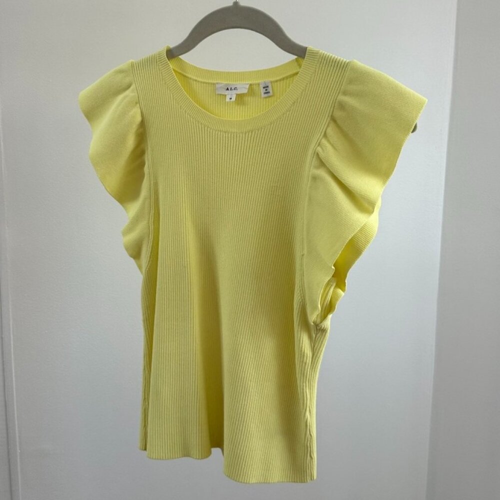 ALC Holley Flutter Sleeve Ribbed Knit Top